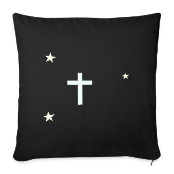 Celestial Cross with Stars - Sofa pillowcase 17,3'' x 17,3'' (45 x 45 cm) - black - Front
