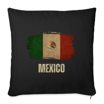 Grunge Mexico Flag, I Love Mexico - Sofa pillowcase 17,3'' x 17,3'' (45 x 45 cm) - black - Front