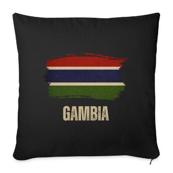 Gambia Grunge Flag, I Love Gambia - Sofa pillowcase 17,3'' x 17,3'' (45 x 45 cm) - black - Front