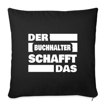 Buchhalter - Sofakissenbezug 45 x 45 cm - Schwarz - Vorne