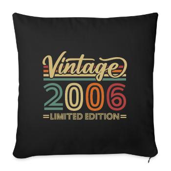 Vintage 2006 Vintage Anniversaire Cadeau Rétro - Housse de coussin décorative 45 x 45 cm - noir - Devant