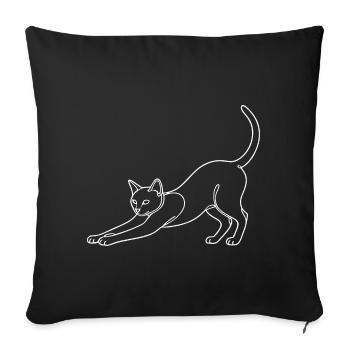 Minimalist silhouette cat cat hump - Sofa pillowcase 17,3'' x 17,3'' (45 x 45 cm) - black - Front