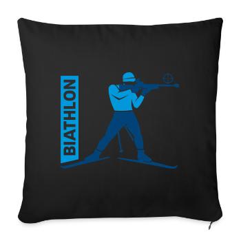 Biathlon Passion Liebhaber Geschenk - Sofakissenbezug 45 x 45 cm - Schwarz - Vorne