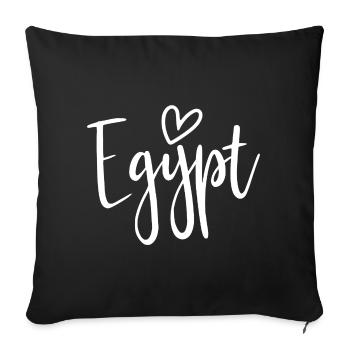 Les femmes du cœur d’Égypte aiment l’Égypte - Housse de coussin décorative 45 x 45 cm - noir - Devant
