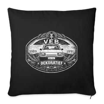 Wartburg 1.3 Dekoratief IFA  Eisenach Retro Logo - Sofakissenbezug 45 x 45 cm - Schwarz - Vorne