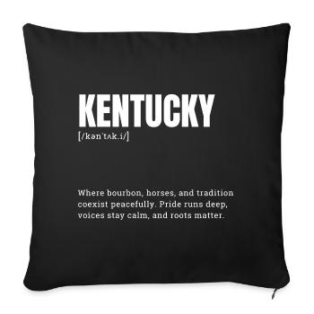 Kentucky Pride: Bourbon Roots - Sofakissenbezug 45 x 45 cm - Schwarz - Vorne