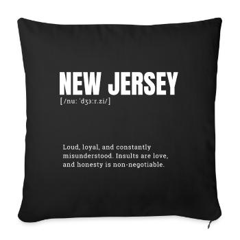 New Jersey Word Art Hoodie Design - Sofa pillowcase 17,3'' x 17,3'' (45 x 45 cm) - black - Front