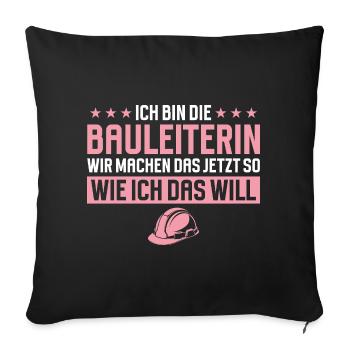 Construction Manager Funny Saying Construction Site - Sofa pillowcase 17,3'' x 17,3'' (45 x 45 cm) - black - Front