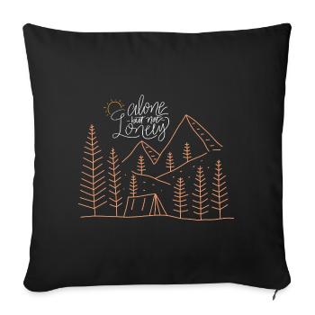 Lonely camping adventure - Sofa pillowcase 17,3'' x 17,3'' (45 x 45 cm) - black - Front