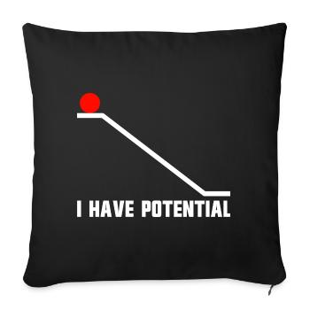 Blague de physique pour hommes, science drôle, I h - Housse de coussin décorative 45 x 45 cm - noir - Devant