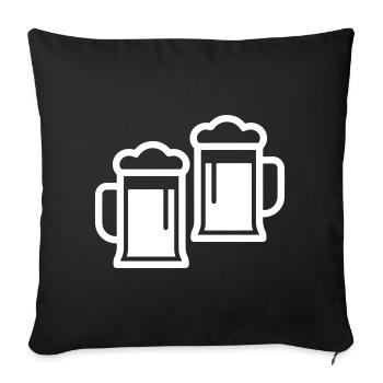 Chope à bière - Housse de coussin décorative 45 x 45 cm - noir - Devant