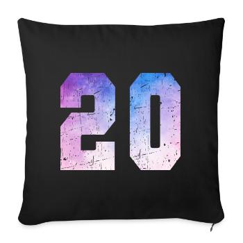Ausgabe 20 – 20-jähriges Jubiläumsgeschenk - Sofakissenbezug 45 x 45 cm - Schwarz - Vorne