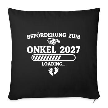 Beförderung zum Onkel 2027 – Schwangerschaft - Sofakissenbezug 45 x 45 cm - Schwarz - Vorne