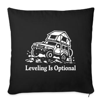 Leveling is optional off-road camper - Sofa pillowcase 17,3'' x 17,3'' (45 x 45 cm) - black - Front