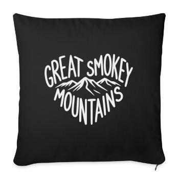 Great Smoky Mountains Heart - Sofa pillowcase 17,3'' x 17,3'' (45 x 45 cm) - black - Front