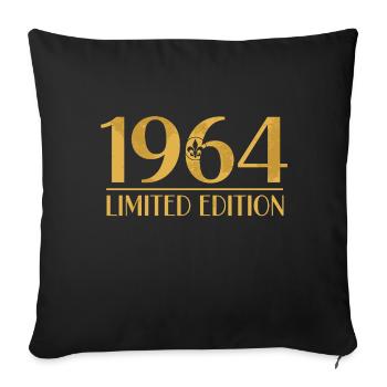 1964 Birthday Vintage Limited Edition - Sofa pillowcase 17,3'' x 17,3'' (45 x 45 cm) - black - Front