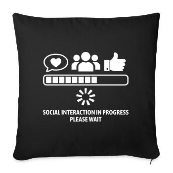 Social interaction - Nerd - Gamer - Sofa pillowcase 17,3'' x 17,3'' (45 x 45 cm) - black - Front