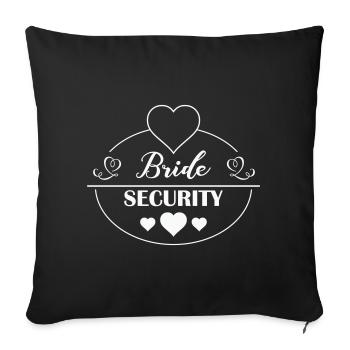 Logo du Cœur de Sécurité Mariée - Housse de coussin décorative 45 x 45 cm - noir - Devant