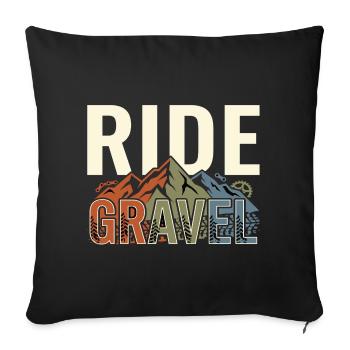 Ride Gravel Bike Bike Adventure Outdoor - Sofa pillowcase 17,3'' x 17,3'' (45 x 45 cm) - black - Front