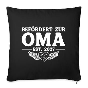 Befördert zur Oma 2027 – Baby Ankündigung - Sofakissenbezug 45 x 45 cm - Schwarz - Vorne