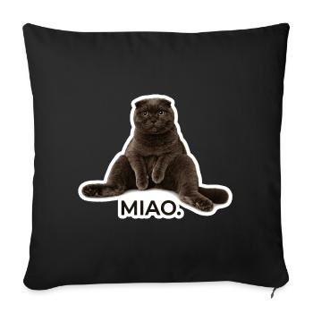 L’ambiance détendue ultime de Scottish Fold – « Miao ». - Housse de coussin décorative 45 x 45 cm - noir - Devant