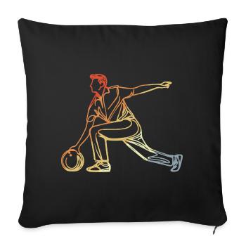 Vintage Bowler Drawing - Sofa pillowcase 17,3'' x 17,3'' (45 x 45 cm) - black - Front