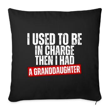 Be in Charge Then I Had A Daughter Funny dad - Housse de coussin décorative 45 x 45 cm - noir - Devant