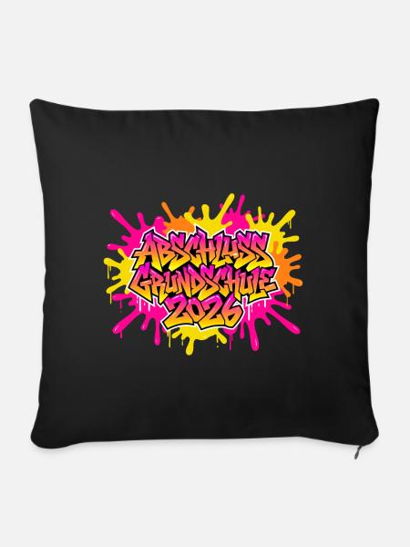 Grundschule Abschluss 2026 Graffiti  - Sofakissenbezug 45 x 45 cm - Schwarz