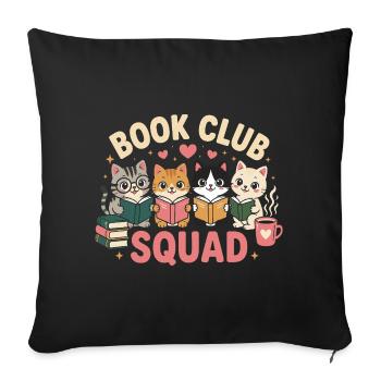 Book Club Cats Squad - Sofa pillowcase 17,3'' x 17,3'' (45 x 45 cm) - black - Front