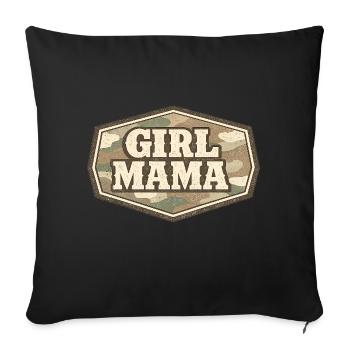 Girl Mama Camouflage | Mommy Gift from Daughter - Sofa pillowcase 17,3'' x 17,3'' (45 x 45 cm) - black - Front
