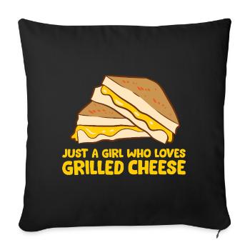 Citation de la fille au fromage grillé Tee - Housse de coussin décorative 45 x 45 cm - noir - Devant