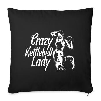 Gym Junkies Crazy Kettlebell Lady Calisthenics - Sofa pillowcase 17,3'' x 17,3'' (45 x 45 cm) - black - Front