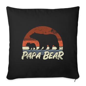 Papa Bear - Father Father's Day Gift - Sofa pillowcase 17,3'' x 17,3'' (45 x 45 cm) - black - Front