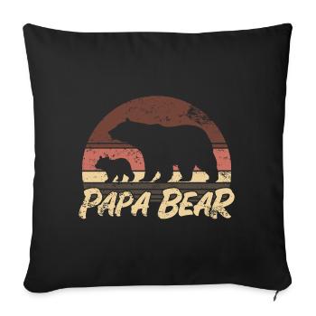 Papa Bear - Father Father's Day Gift - Sofa pillowcase 17,3'' x 17,3'' (45 x 45 cm) - black - Front