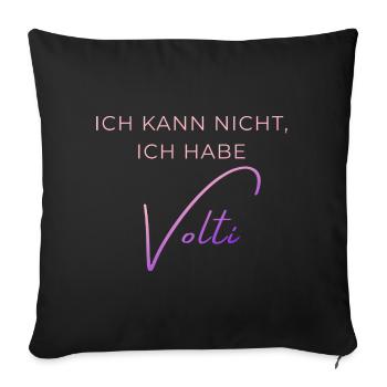 Voltigieren Training: Lustiger Volti Spruch - Sofakissenbezug 45 x 45 cm - Schwarz - Vorne