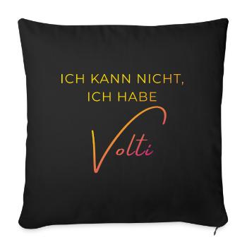 Voltigieren Training: Lustiger Volti Spruch - Sofakissenbezug 45 x 45 cm - Schwarz - Vorne