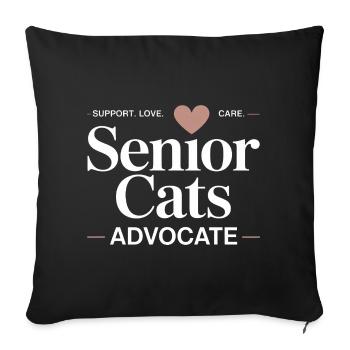 Senior Cats Advocate Tee - Sofa pillowcase 17,3'' x 17,3'' (45 x 45 cm) - black - Front