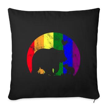 LGBT Gay Pride Proud Mama Bear - Sofa pillowcase 17,3'' x 17,3'' (45 x 45 cm) - black - Front
