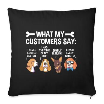 Toiletteur pour chiens - Housse de coussin décorative 45 x 45 cm - noir - Devant