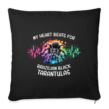 Black Tarantula Heart Line - Sofa pillowcase 17,3'' x 17,3'' (45 x 45 cm) - black - Front