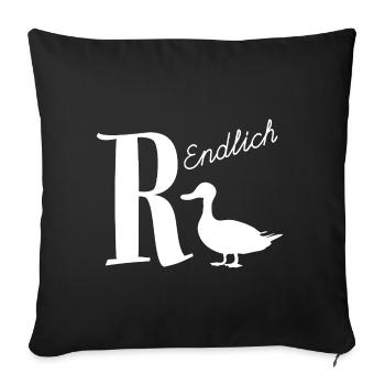 Endlich in Rente - Sofakissenbezug 45 x 45 cm - Schwarz - Vorne