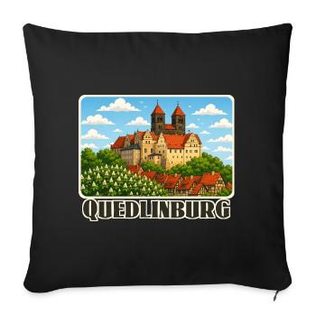 Quedlinburg - Sofakissenbezug 45 x 45 cm - Schwarz - Vorne