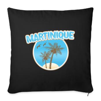 Plage de la Martinique - Housse de coussin décorative 45 x 45 cm - noir - Devant