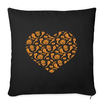 Halloween Heart with Halloween Party - Sofa pillowcase 17,3'' x 17,3'' (45 x 45 cm) - black - Front
