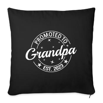 Promoted to Grandpa Badge - Sofa pillowcase 17,3'' x 17,3'' (45 x 45 cm) - black - Front