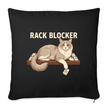 Mahjong Rack Blocker Cat - Sofa pillowcase 17,3'' x 17,3'' (45 x 45 cm) - black - Front