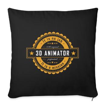 3D Animator - Berufsbezeichnung & Design - Sofakissenbezug 45 x 45 cm - Schwarz - Vorne