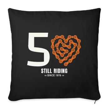 50 Years Bike Still Riding Birthday Gift - Sofa pillowcase 17,3'' x 17,3'' (45 x 45 cm) - black - Front