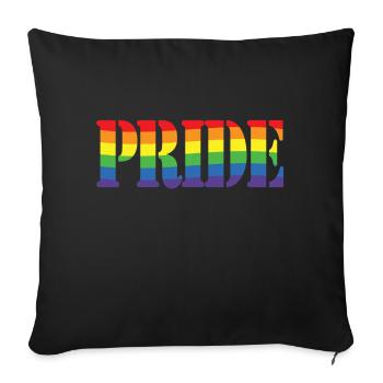 Rainbow Pride - Sofa pillowcase 17,3'' x 17,3'' (45 x 45 cm) - black - Front