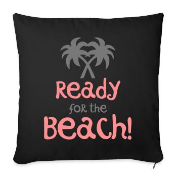 Beach - Sofa pillowcase 17,3'' x 17,3'' (45 x 45 cm) - black - Front
